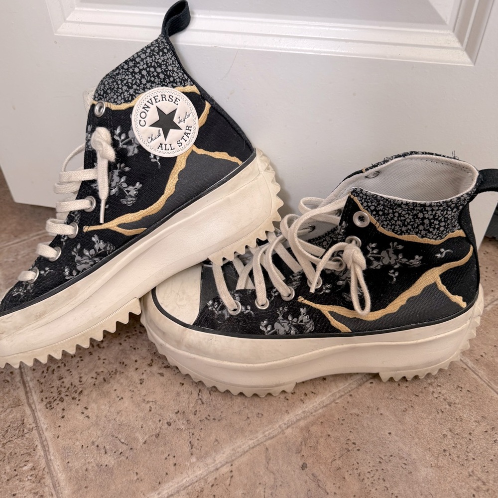 Converse Black and White Platform Sneakers